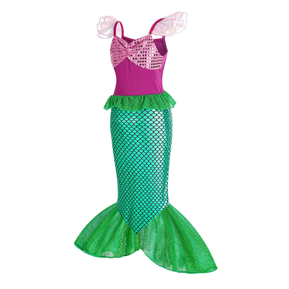 Kids Little Mermaid Ariel Princess Costume Dress – Cosplay Party Outfit