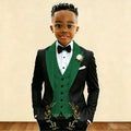Black And Gold Sequin Boy's Suit Attire Peaked Lapel Children Wedding Party Tuxedos 3 Pieces Sets costume garçon cérémonie 2026