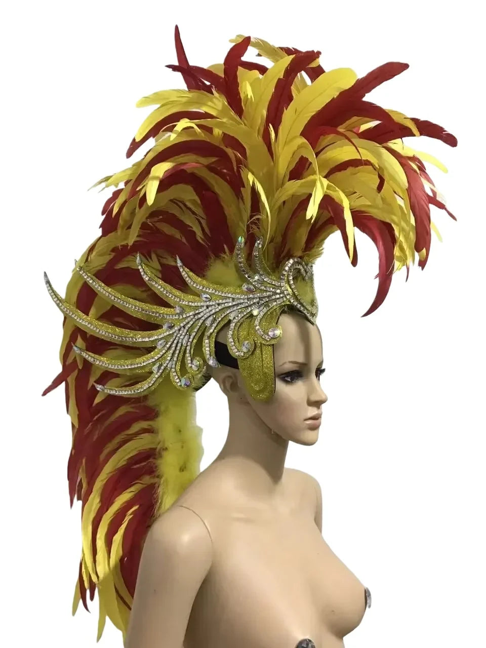 The Stardust Dynasty – Majestic Velvet & Feather Samba Masquerade Crown