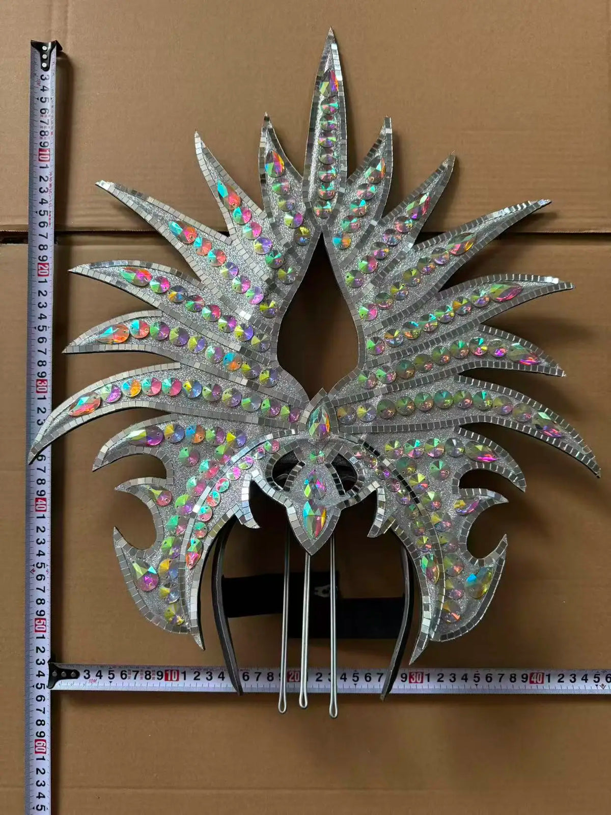 The Stardust Majestic Feather Crown – Carnival & Cabaret Stage Headdress