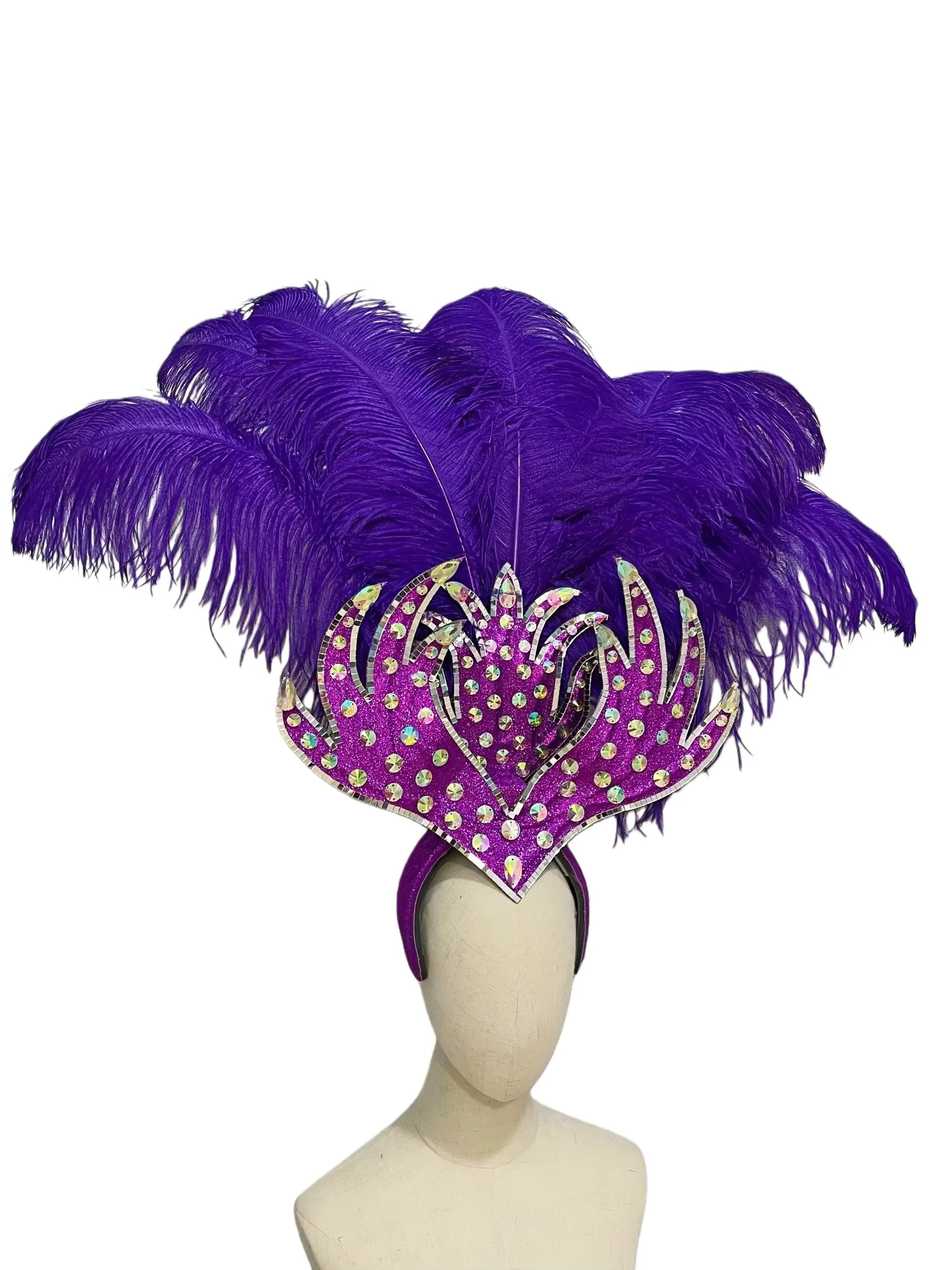 The Stardust Sovereign – Majestic Feathered Samba Carnival Headdress