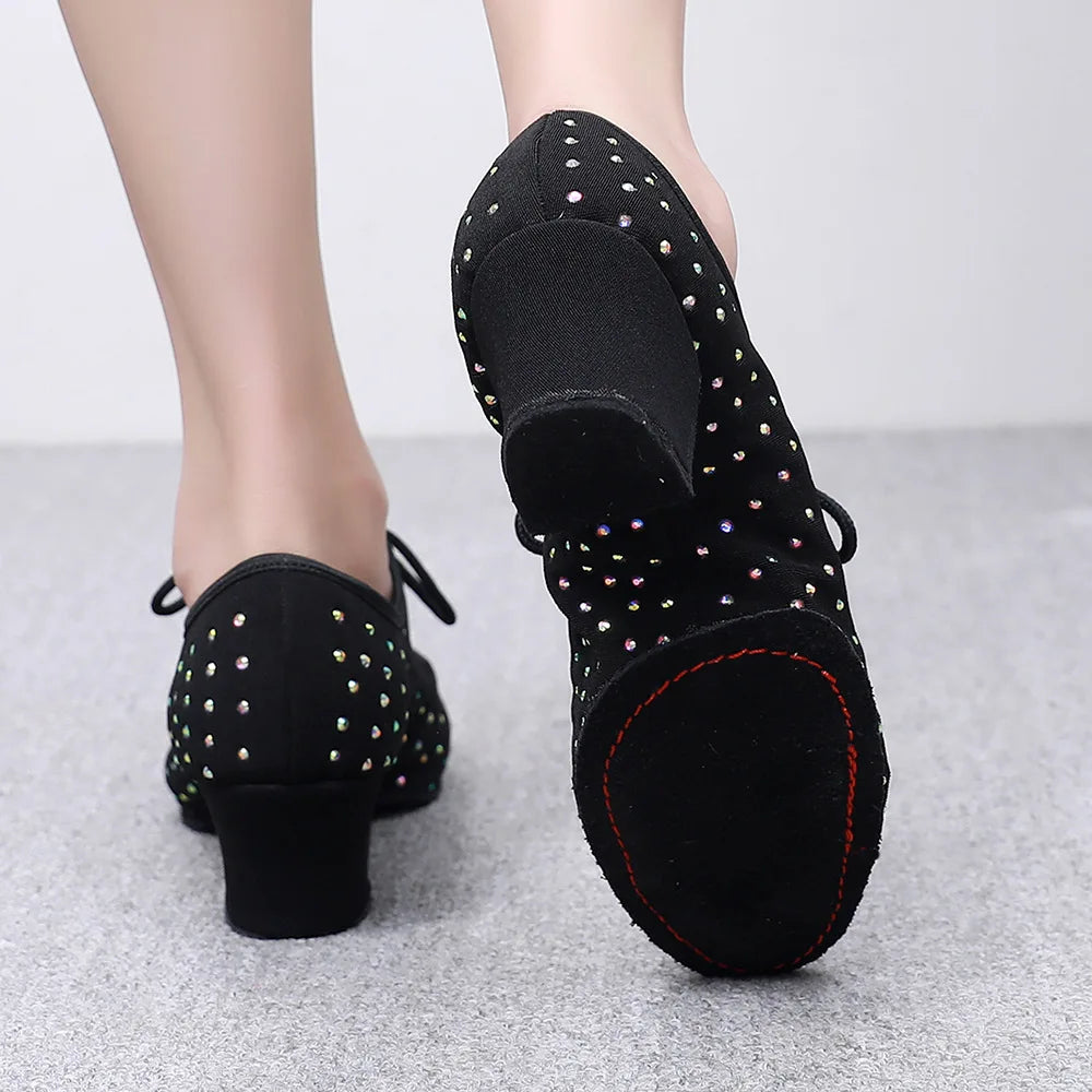 The Stardust Midnight Flash Oxford – Rhinestone Lace-Up Dance Shoe