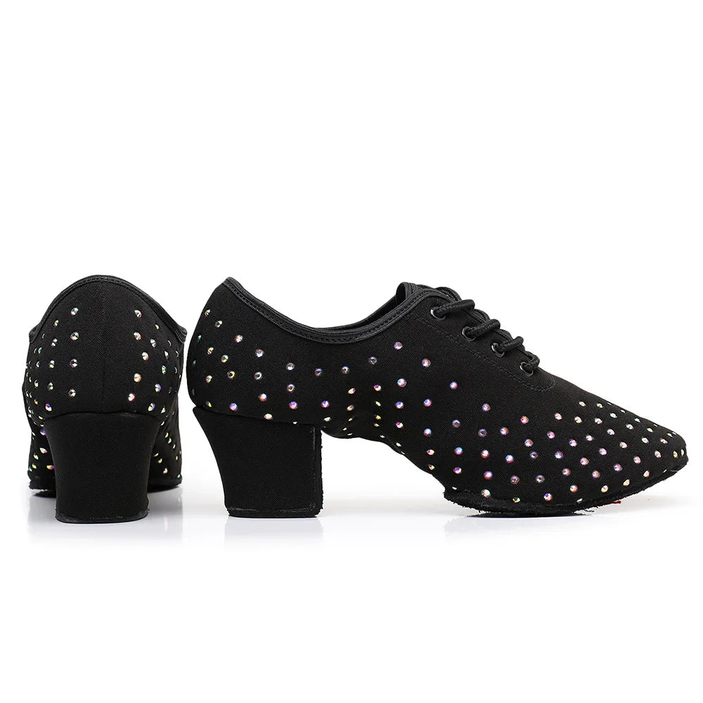 The Stardust Midnight Flash Oxford – Rhinestone Lace-Up Dance Shoe