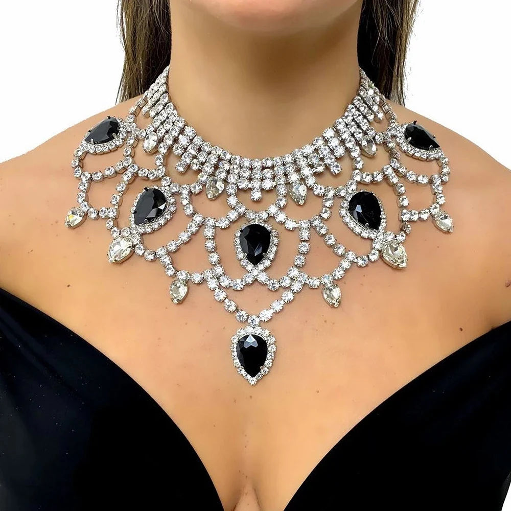 Rhinestone Water Drop Necklace