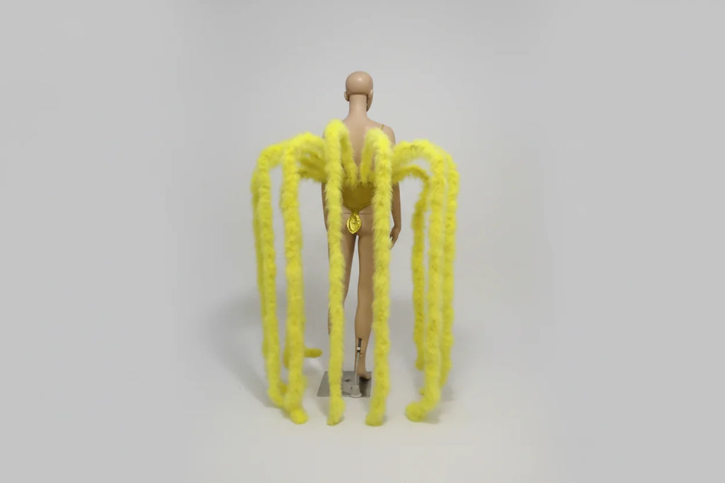 Long Feather Waterfall Backpiece Costume Accessory