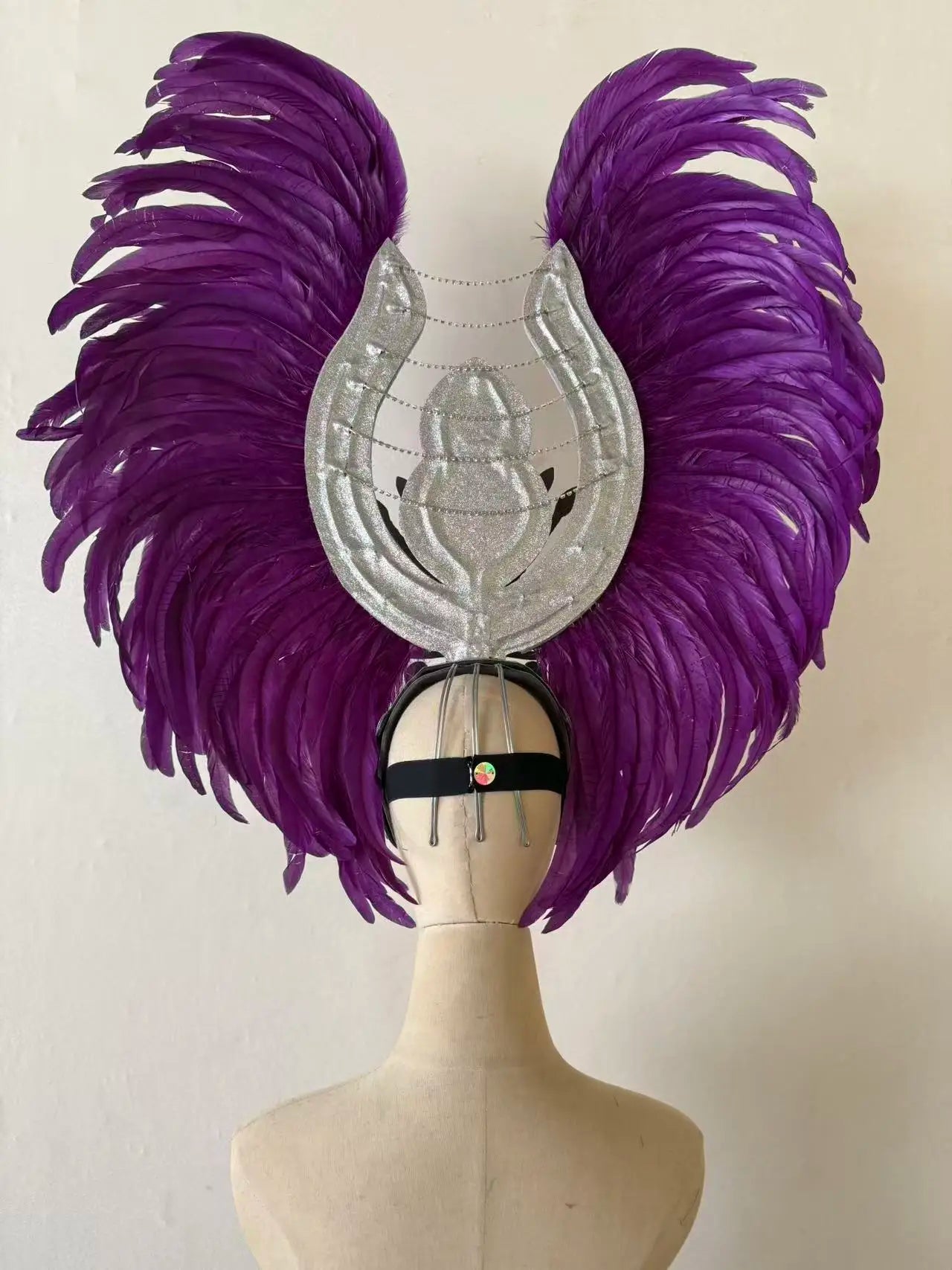 The Stardust Aurora Feather Headdress – Light Purple Cabaret & Carnival Crown