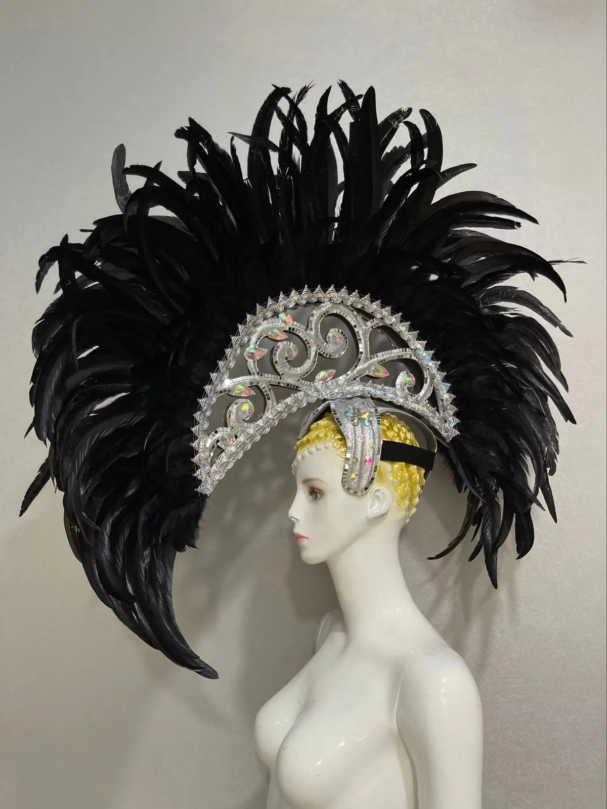 FASHIONABLE AND EXQUISITE HEADDRESS FEATHERS SAMBA DANCE CARNIVAL HALLOWEEN PARTY LATIN DANCE BAR PERFORMANCE HAT MASQUERADE