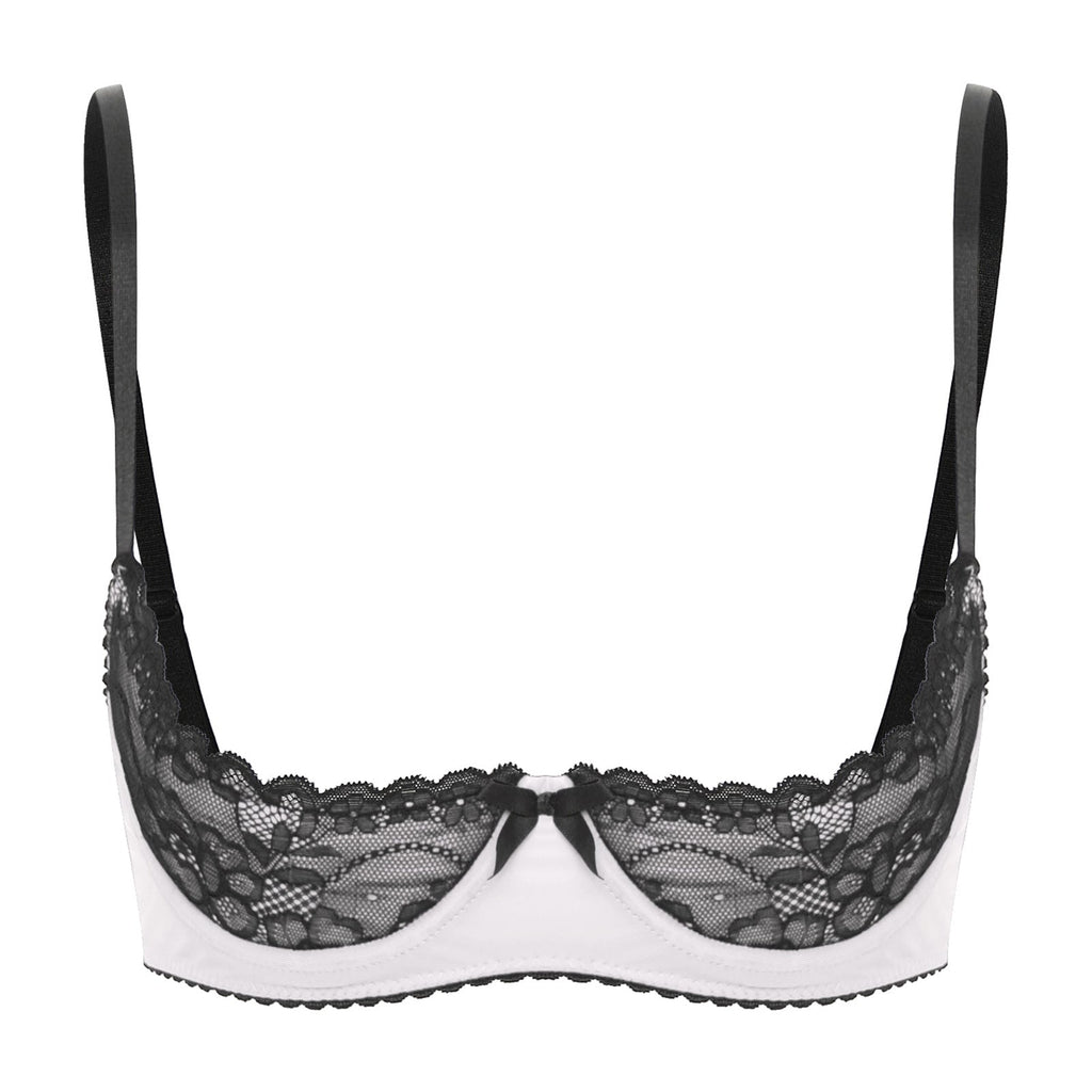 Lace Underwire Half-Cup Balconette Bra
