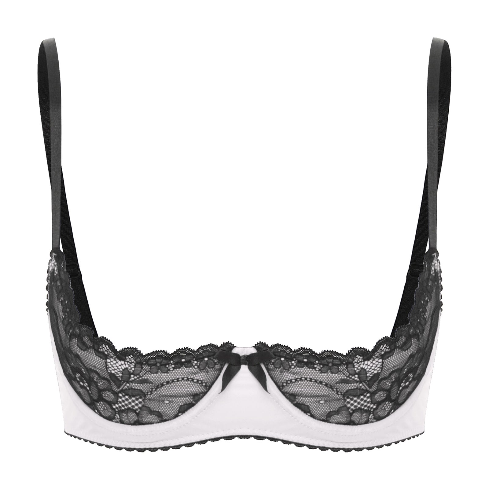 Lace Underwire Half-Cup Balconette Bra