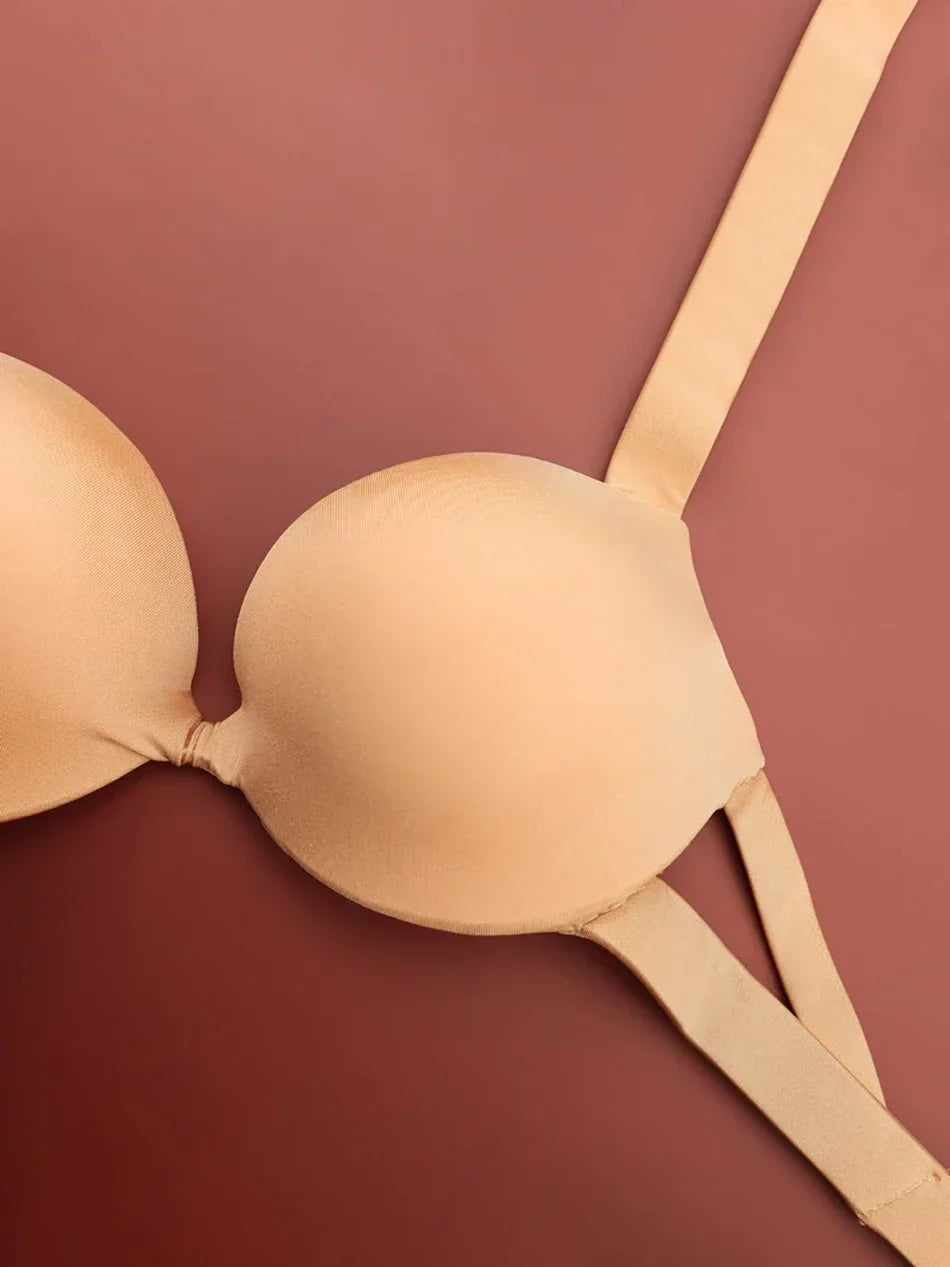 Handmade Steel Ring Gathered Nude Performance Bra Cup