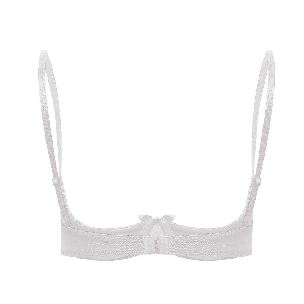 Satin Underwire Half-Cup Push-Up Bra