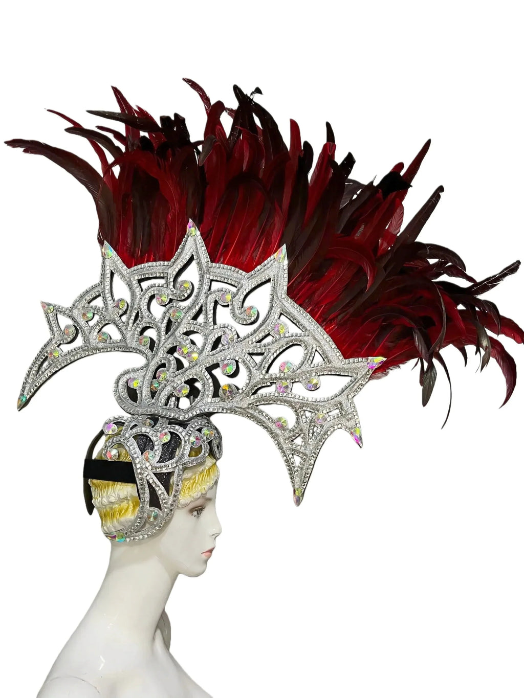 The Stardust Dionysia – Elegant Feathered Samba Carnival & Masquerade Headdress