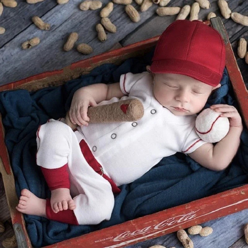 Newborn Photography Props Clothing Set, Baby Boy and Girl Costume for Photoshoot, Size 0 Romper and Accessories