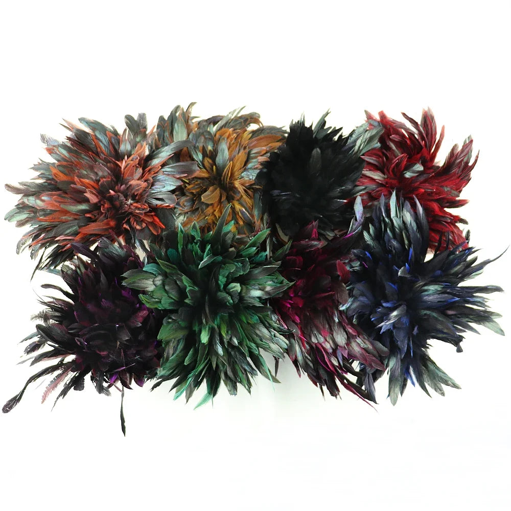 Natural Rooster Saddle Feather Strung Fringe (1 Roll)