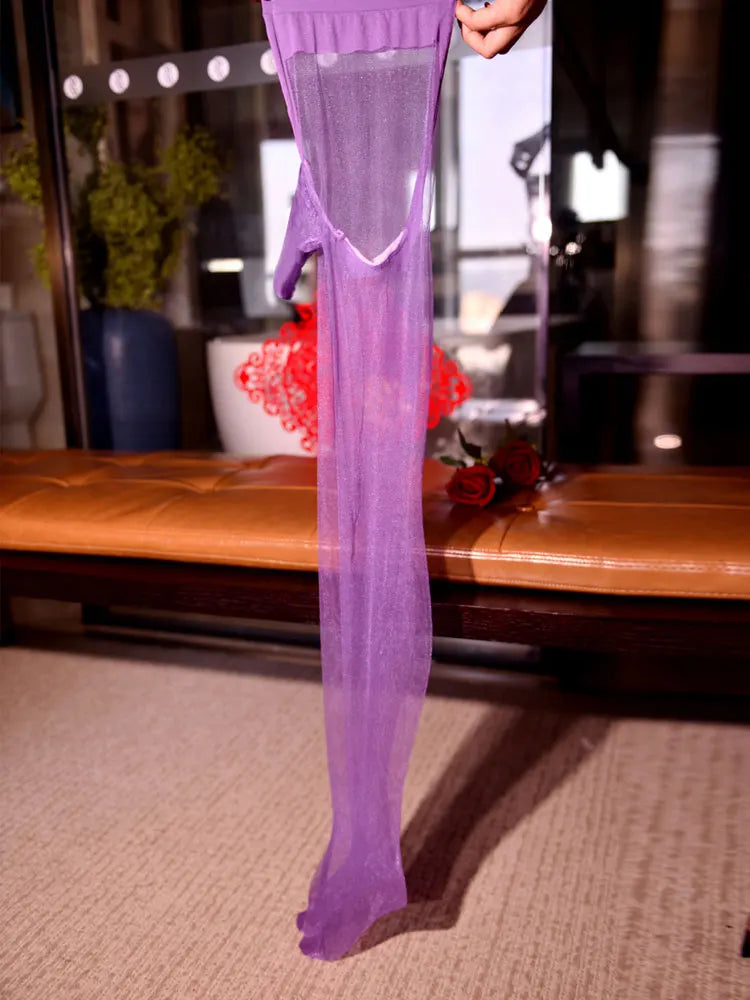 Oil Glossy Sheer High-Stretch Pantyhose Tights Satin Smooth Hosiery