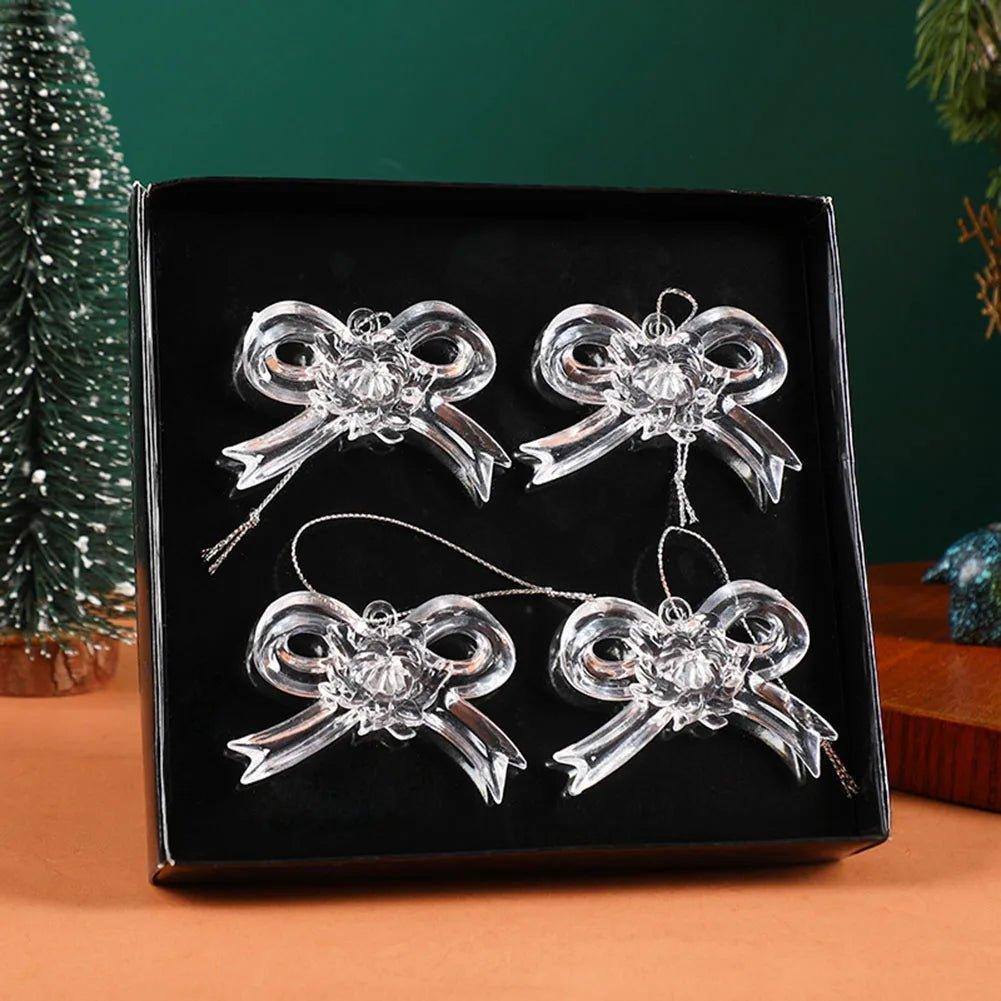 Clear Crystal-Look Christmas Hanging Ornaments