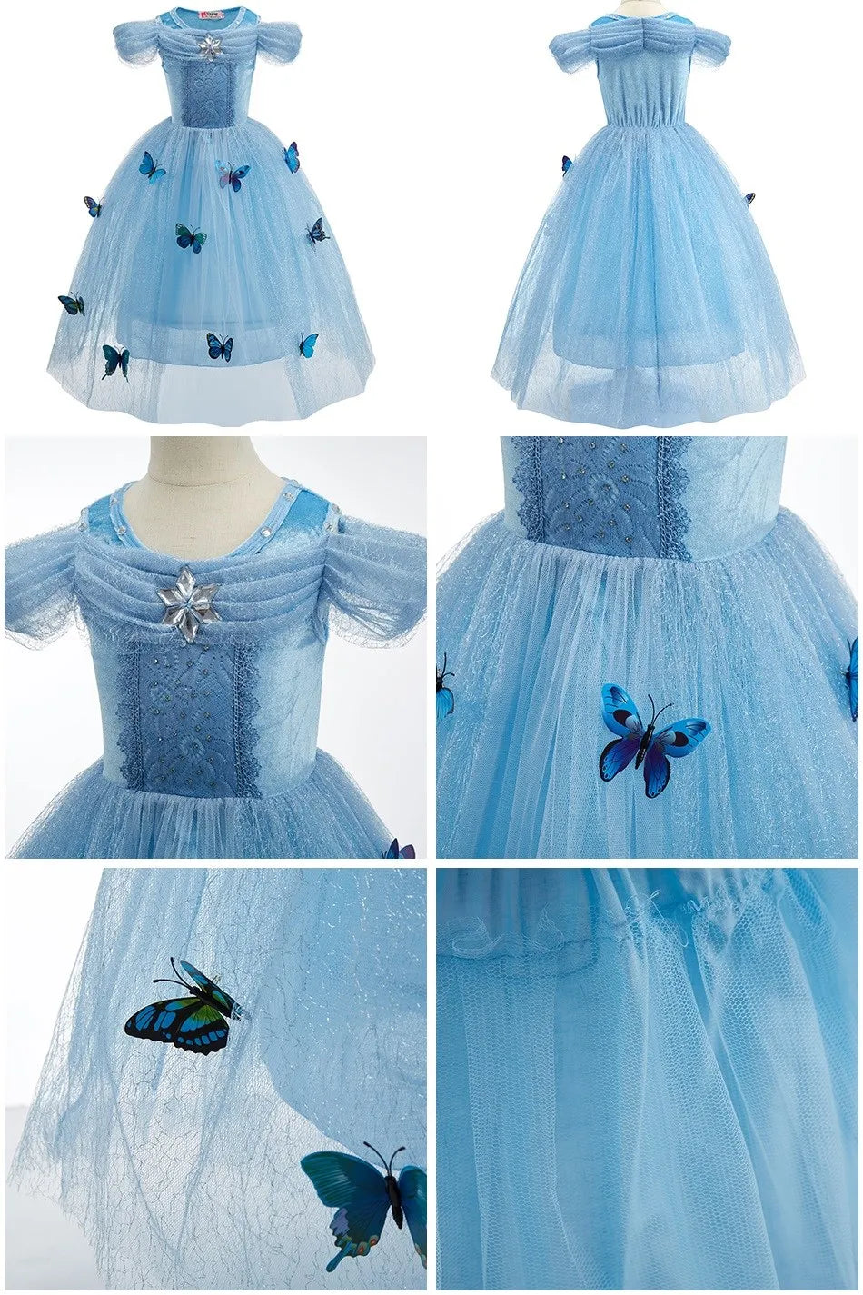 Kids Princess Costume Dress for Girls Cosplay Parties