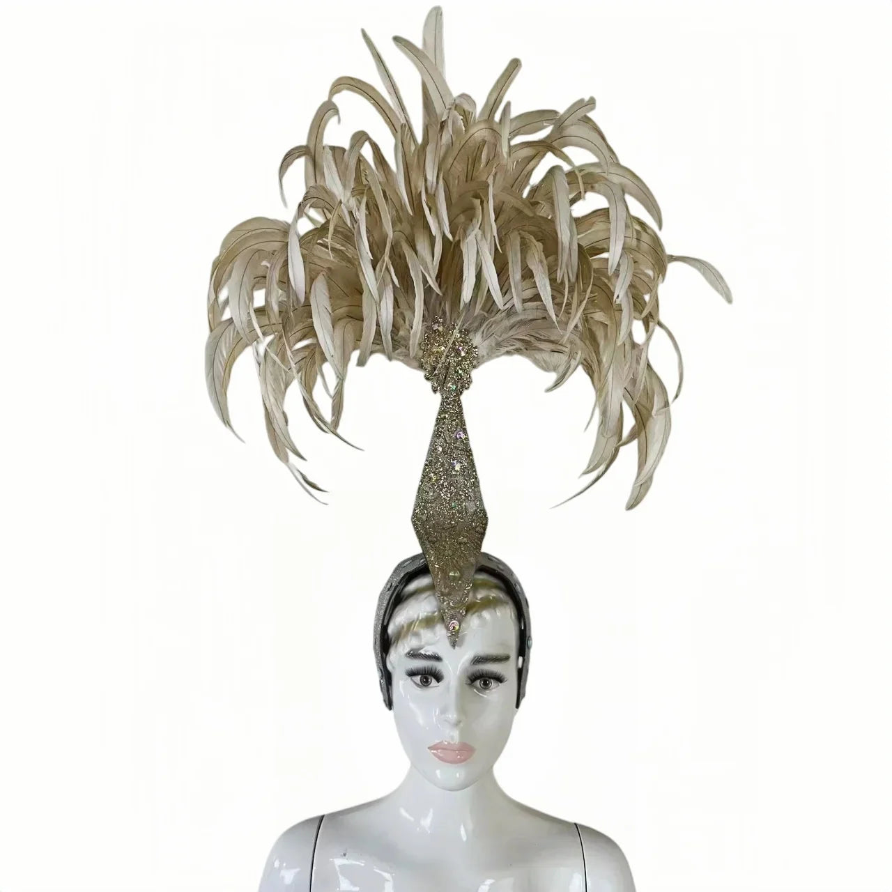 The Stardust Dionysia – Off-White Feather Carnival & Masque Ball Headdress