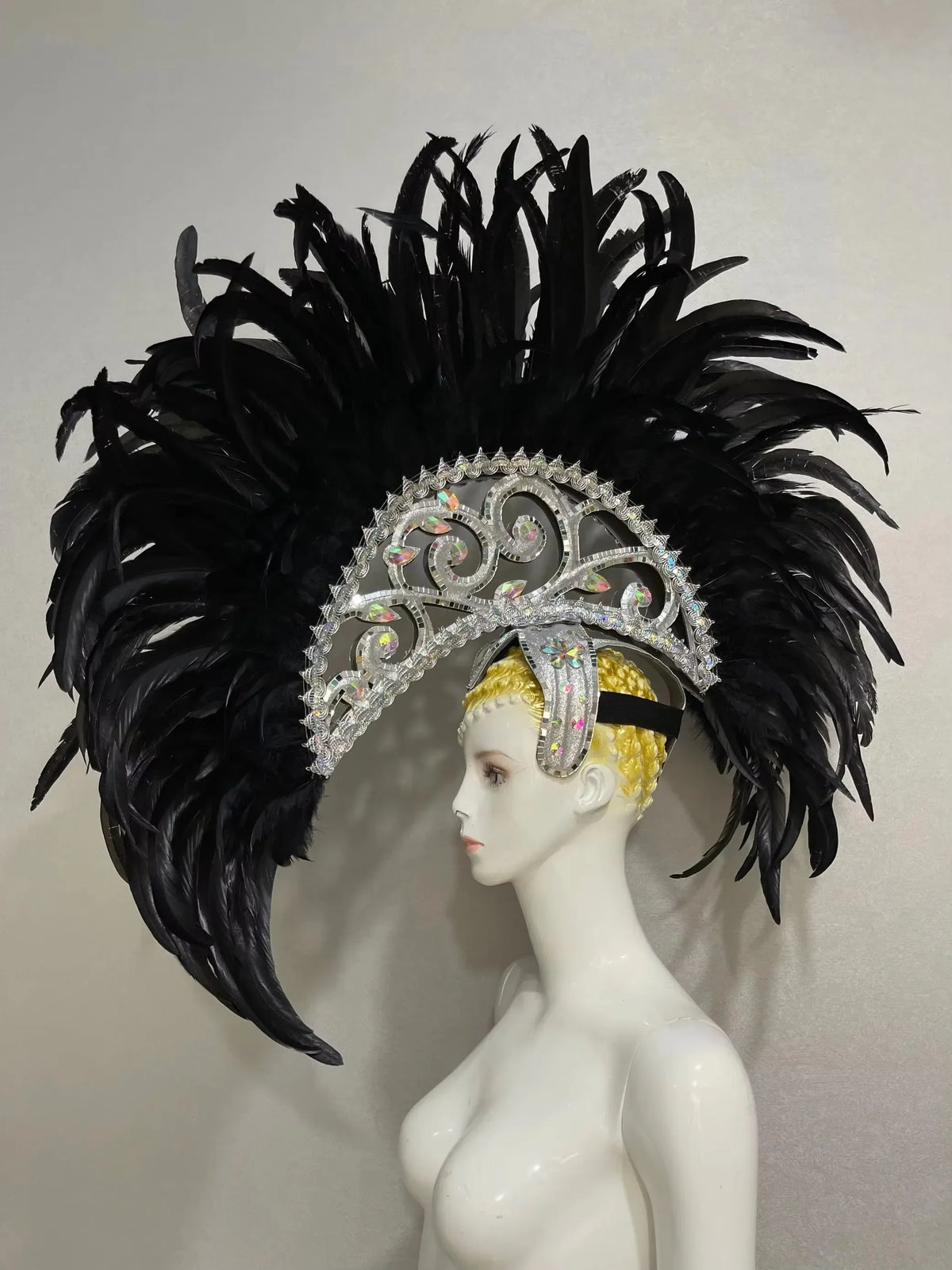 FASHIONABLE AND EXQUISITE HEADDRESS FEATHERS SAMBA DANCE CARNIVAL HALLOWEEN PARTY LATIN DANCE BAR PERFORMANCE HAT MASQUERADE