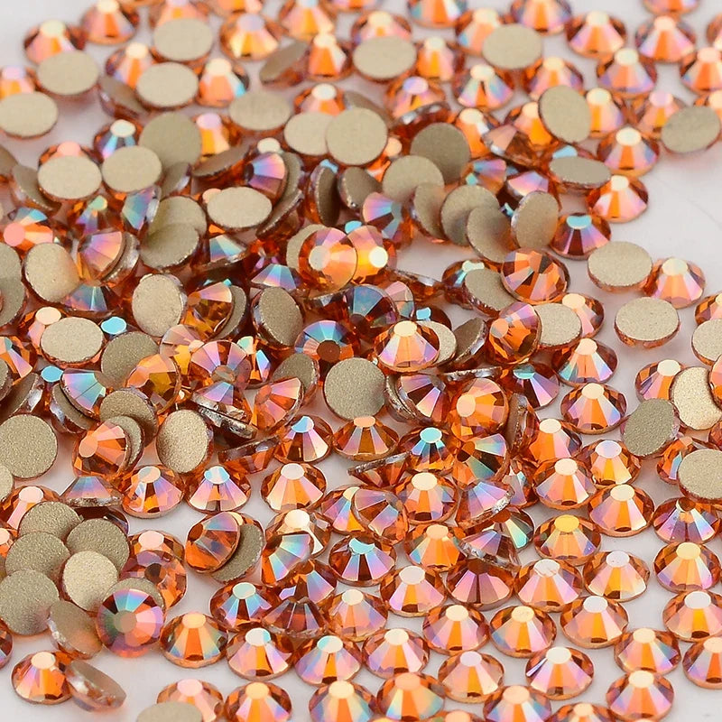SS3-SS60 AB Gold Bottom Non-Hotfix Glass Flatback Rhinestone