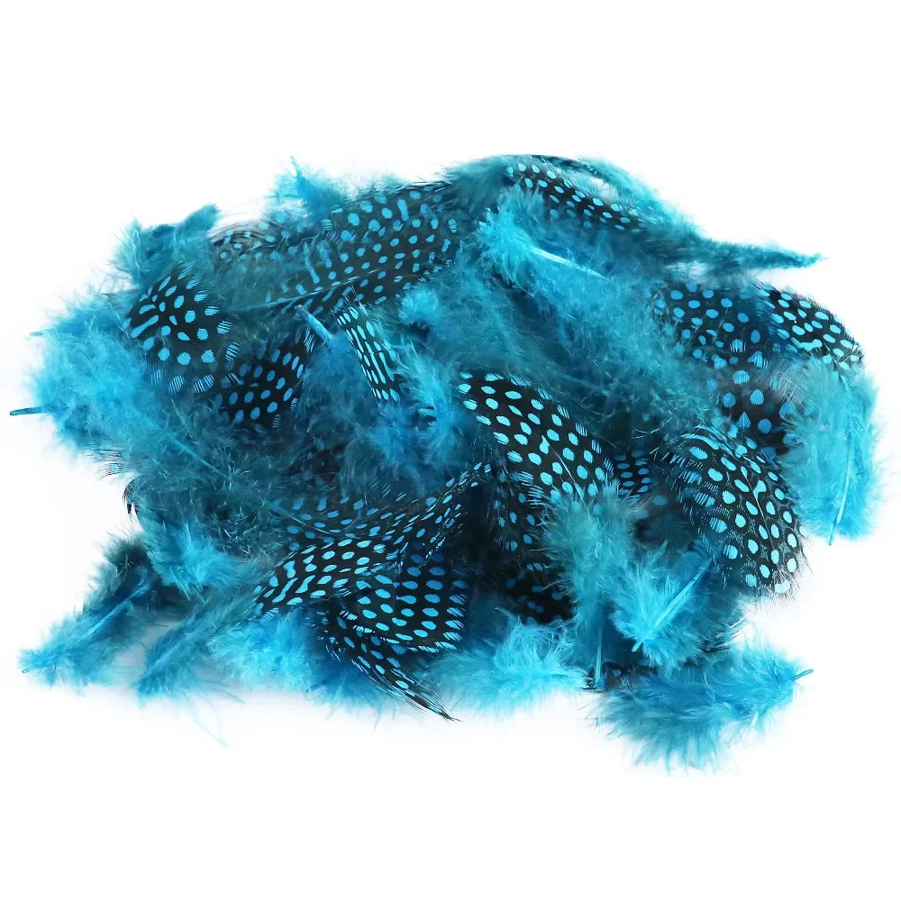 Natural Spotted Guinea Fowl Feathers 100PC