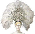 FASHIONABLE AND EXQUISITE HEADDRESS FEATHERS SAMBA DANCE CARNIVAL HALLOWEEN PARTY LATIN DANCE BAR PERFORMANCE HAT MASQUERADE