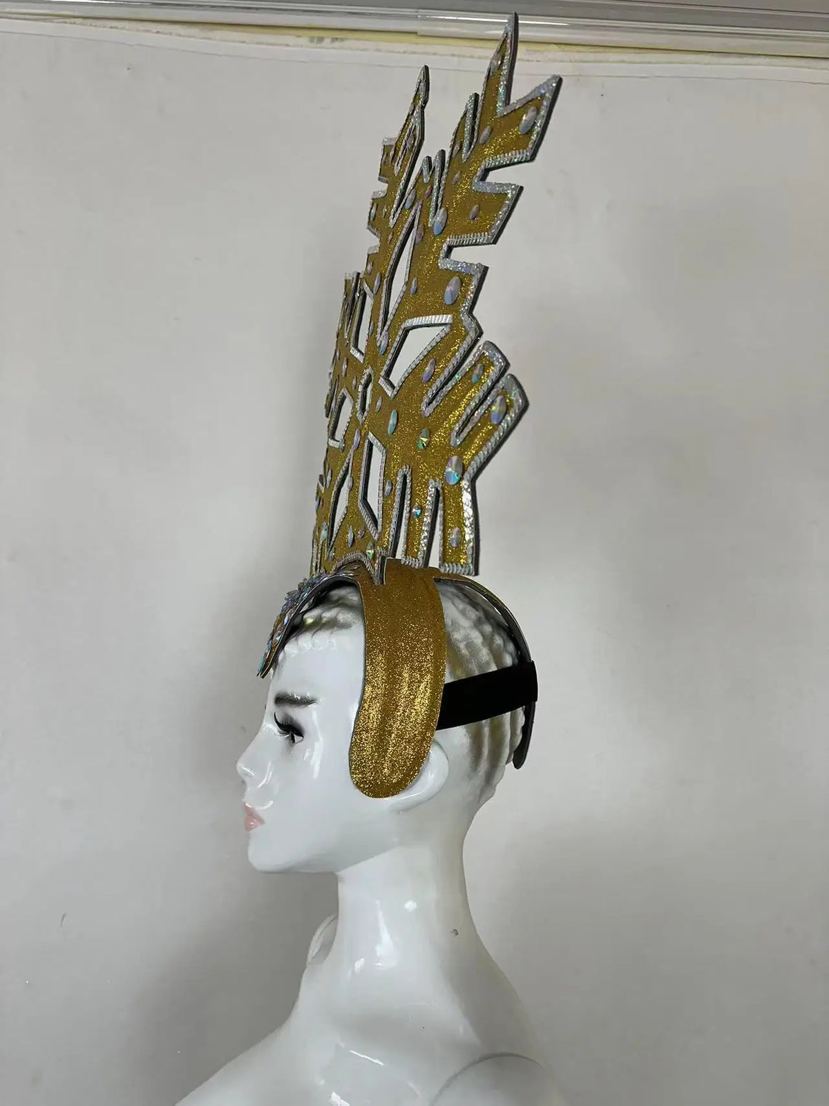 The Stardust Dionysia – Gold Snowflake Starburst Carnival & Masque Ball Crown