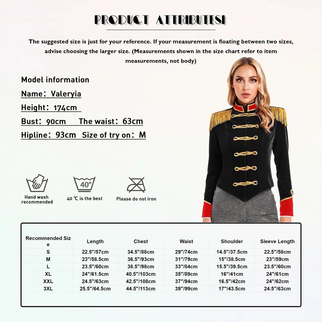 Women Circus Ringmaster Costume – Showman Tailcoat Jacket Outfit