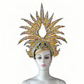 The Stardust Majestic Feather Crown – Carnival & Cabaret Stage Headdress