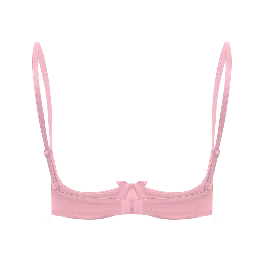 Satin Underwire Half-Cup Push-Up Bra