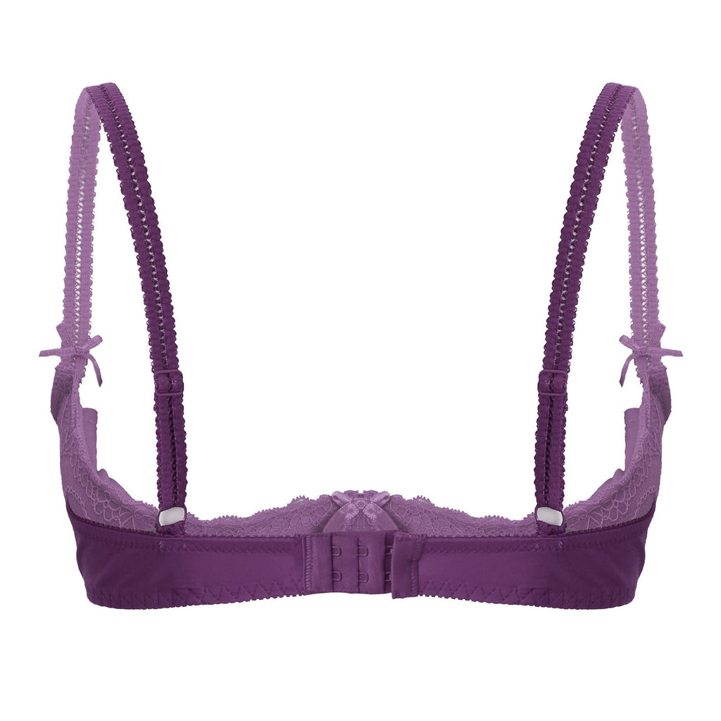 Lace Underwire Half-Cup Push-Up Bra