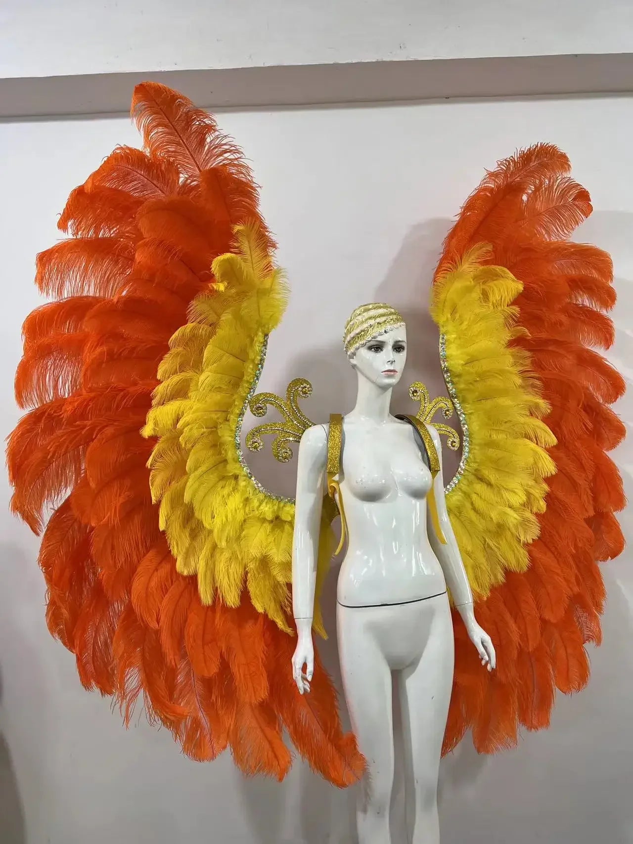 The Stardust Phoenix Wings – Deluxe Feathered Samba Backpiece & Stage Wings