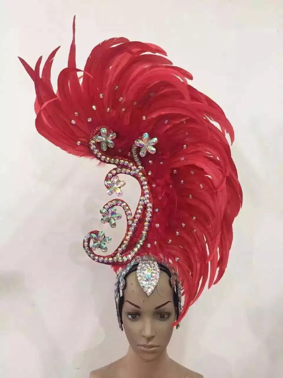 The Stardust Royal Plume – Feathered Carnival & Cabaret Stage Headdress