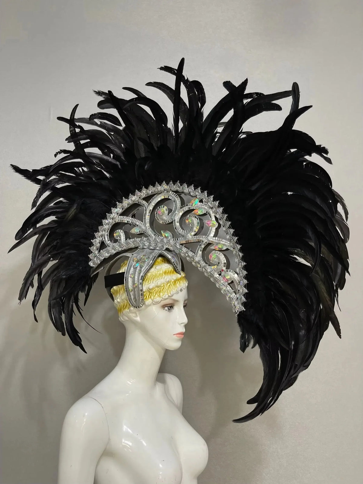 FASHIONABLE AND EXQUISITE HEADDRESS FEATHERS SAMBA DANCE CARNIVAL HALLOWEEN PARTY LATIN DANCE BAR PERFORMANCE HAT MASQUERADE