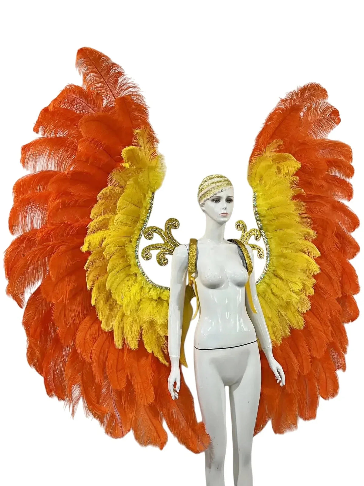 The Stardust Phoenix Wings – Deluxe Feathered Samba Backpiece & Stage Wings