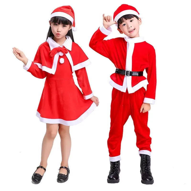 Kids Christmas Santa Role Play Suit – Winter Party Costume Set