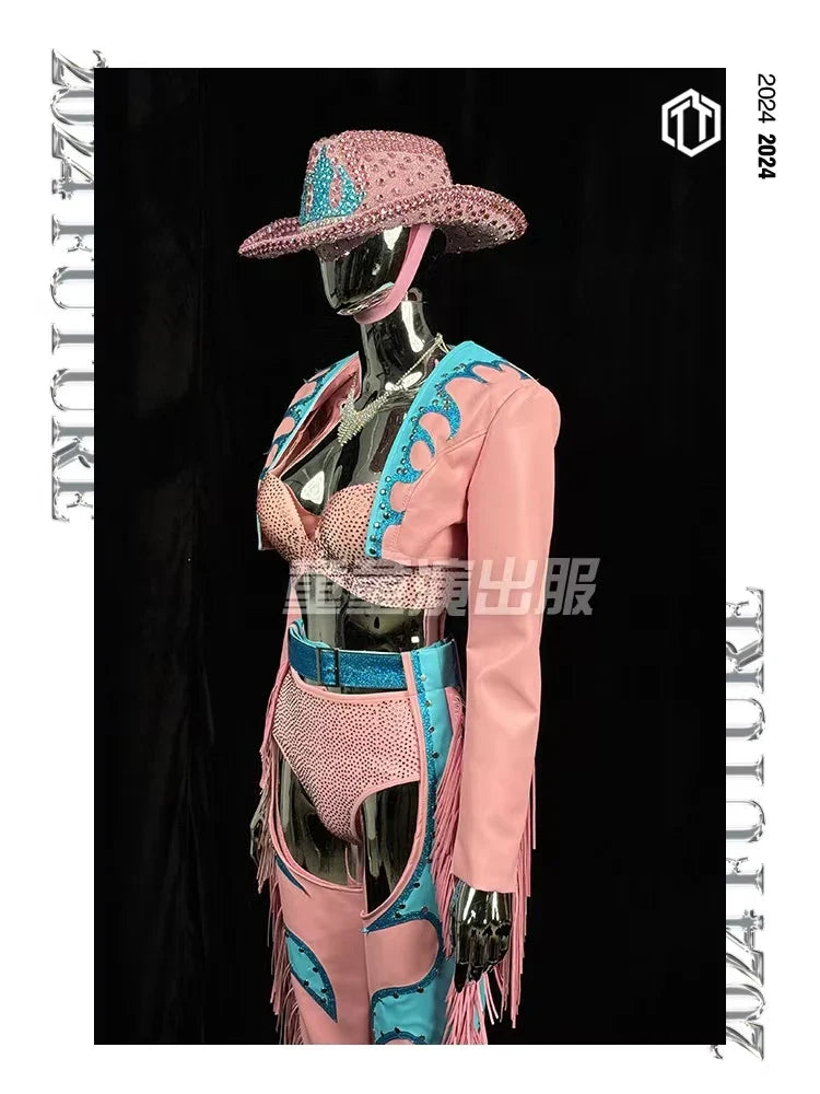 The Stardust Rhinestone Rodeo – Pink Western Performance Suit