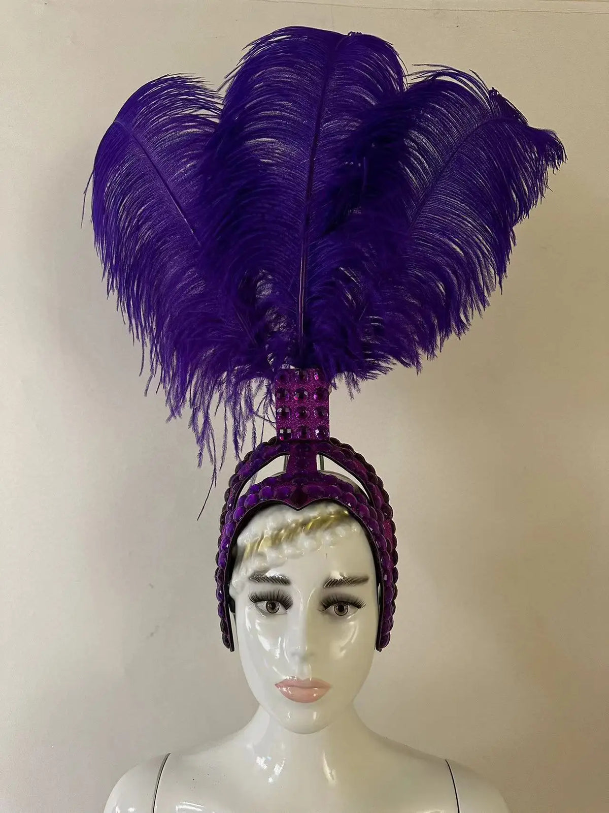 The Stardust Azure Sovereign – Royal Blue Feather Samba Carnival Headdress