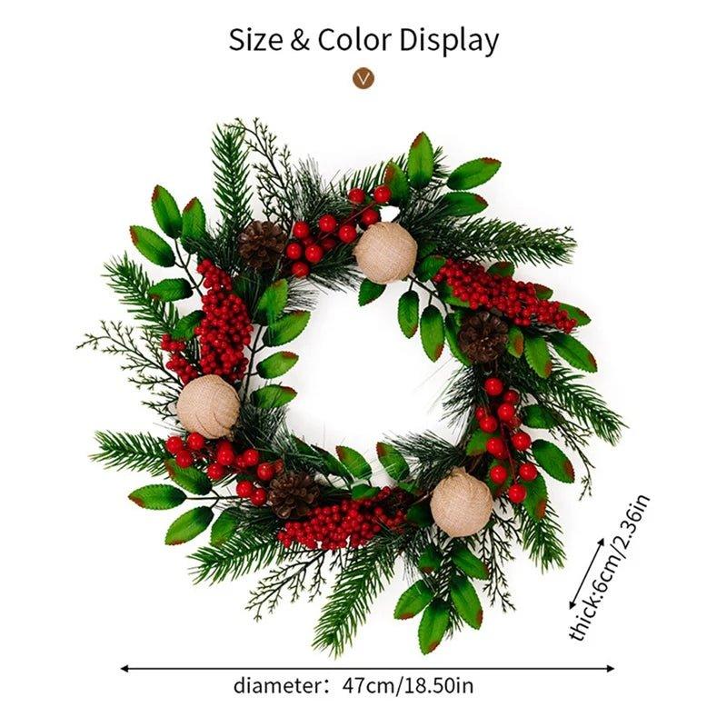 Artificial Green Leaf Christmas Wreath