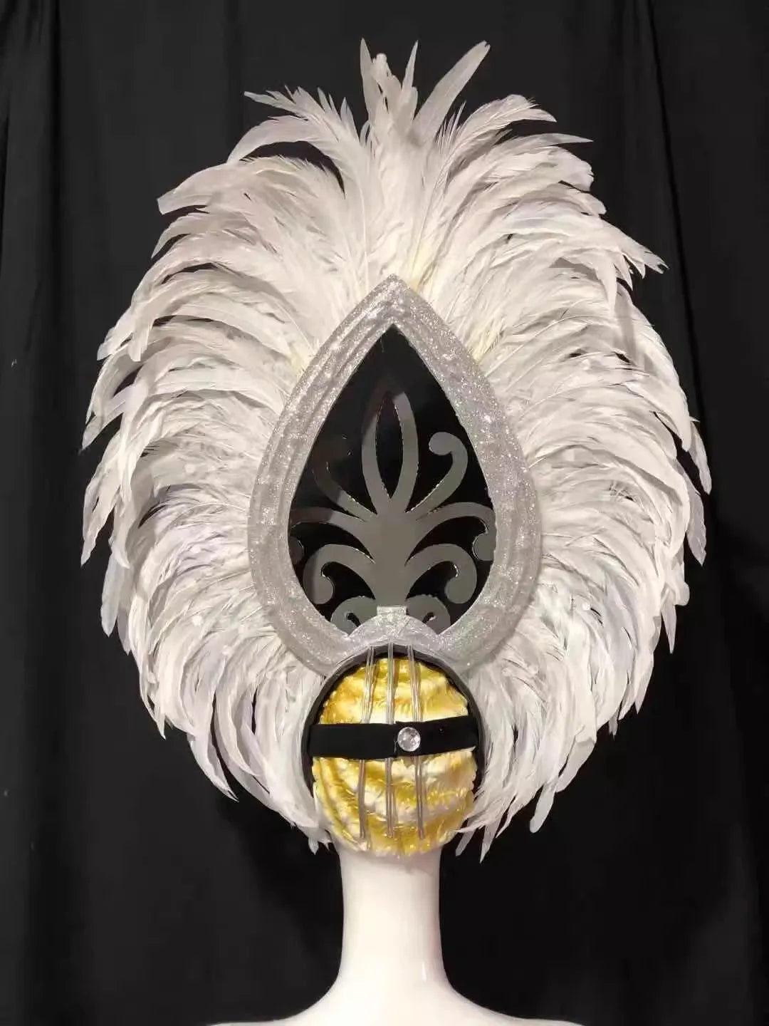 The Stardust Wings of Radiance – Deluxe Feathered Samba & Carnival Crown