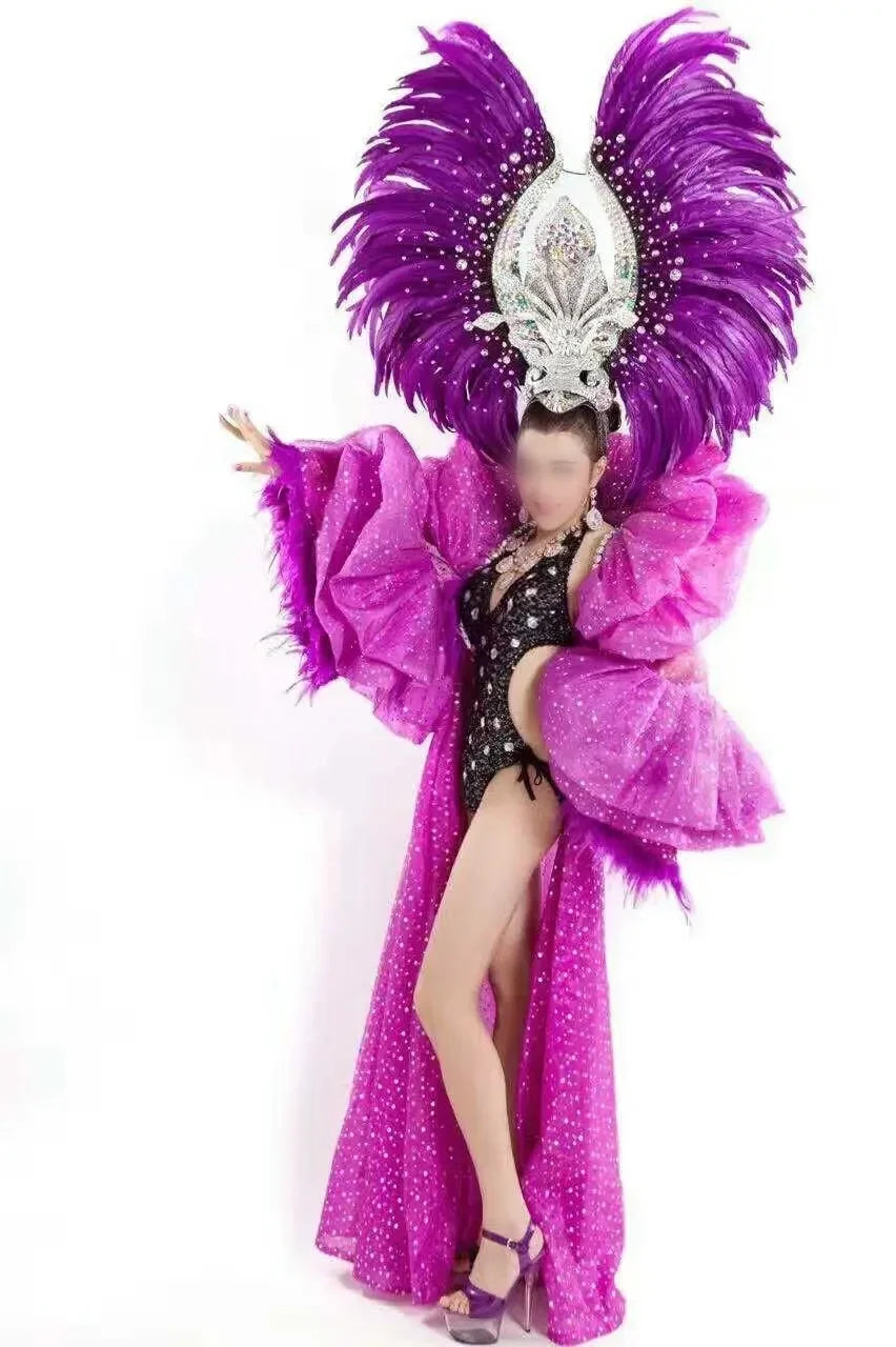 The Stardust Luminary – Premium Feathered Carnival & Samba Halo Headdress