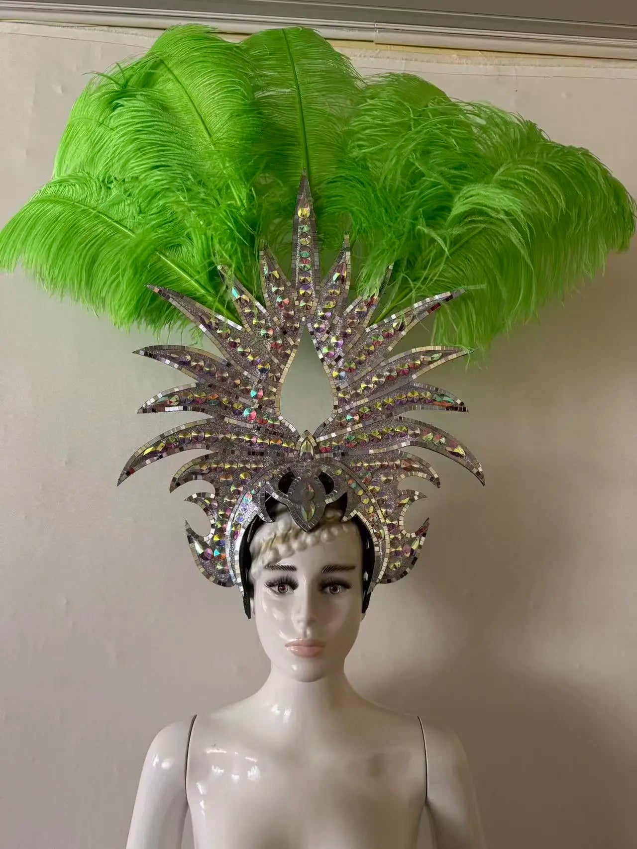 The Stardust Majestic Feather Crown – Carnival & Cabaret Stage Headdress