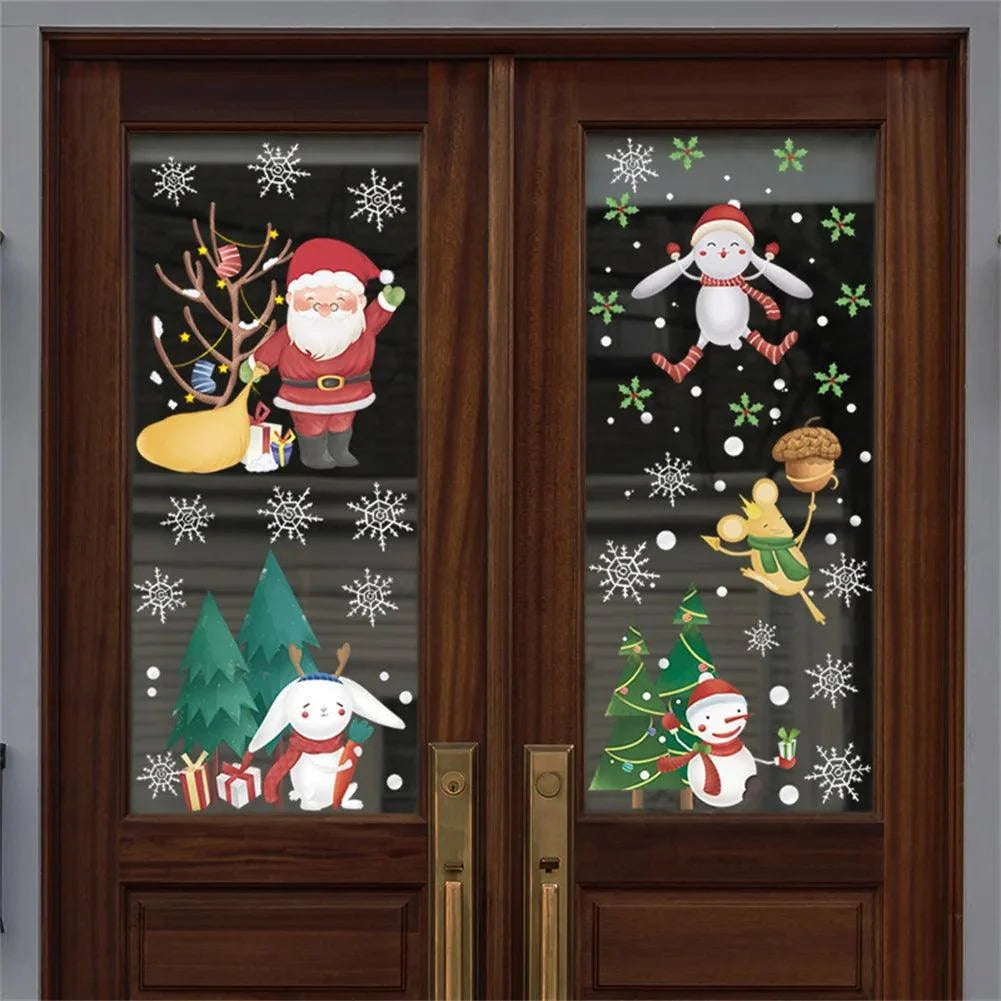 2-Piece Santa Christmas Window Decal Set
