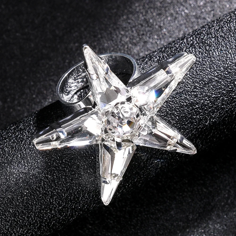 Rhinestone Star Fashion Finger Rings