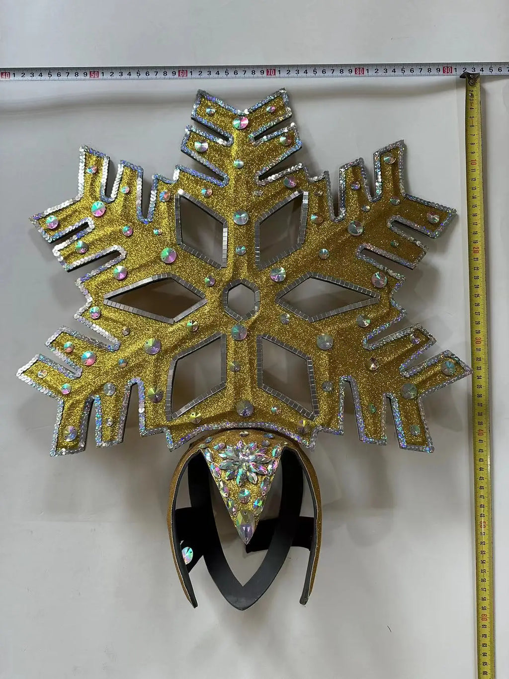 The Stardust Dionysia – Gold Snowflake Starburst Carnival & Masque Ball Crown