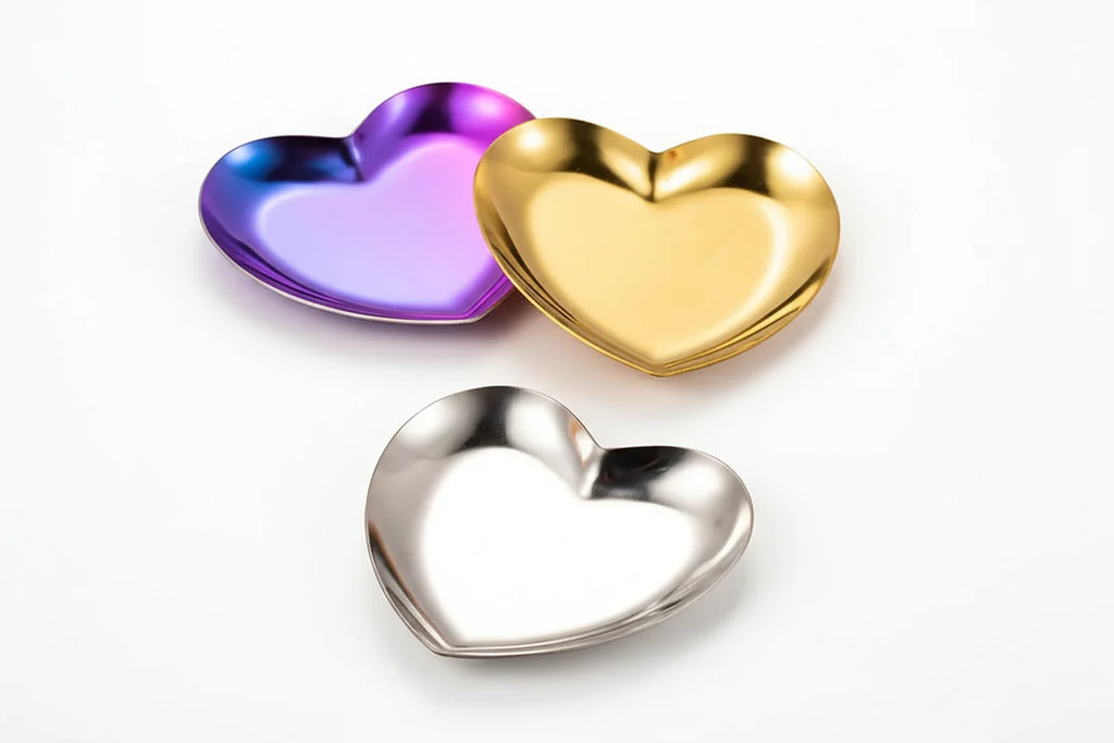 Heart-Shaped Metal Sorting Trays for Rhinestones and Beads