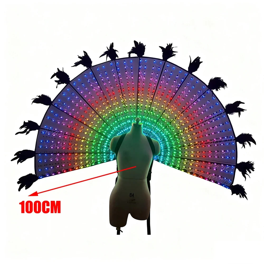 60 Degree LED Isis Wings Belly Dance Stage Performance Costume Set