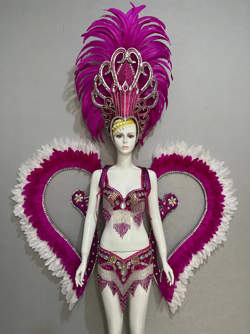 Jewel-Toned Feathered Wings and Headdress Set