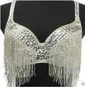 The Stardust Prism Sirena – Deluxe Beaded & Sequined Tassel Belly Dance Bra Top