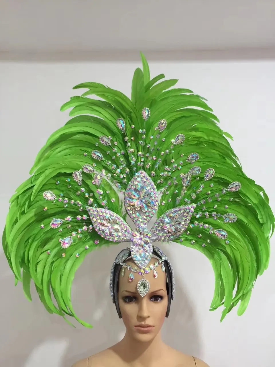 Feather headdress samba costume carnival halloween party bar performance hat makeup dance wings parade